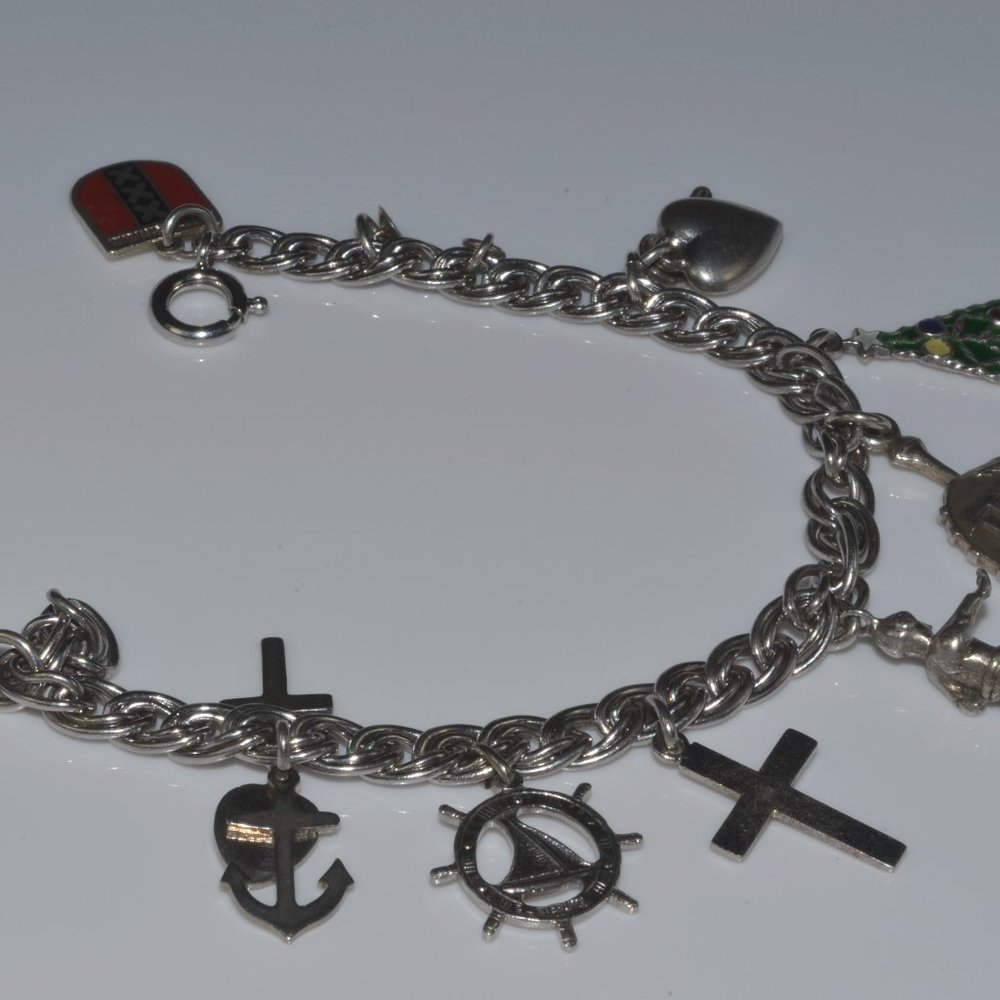Vintage Sterling Silver Charm Bracelet